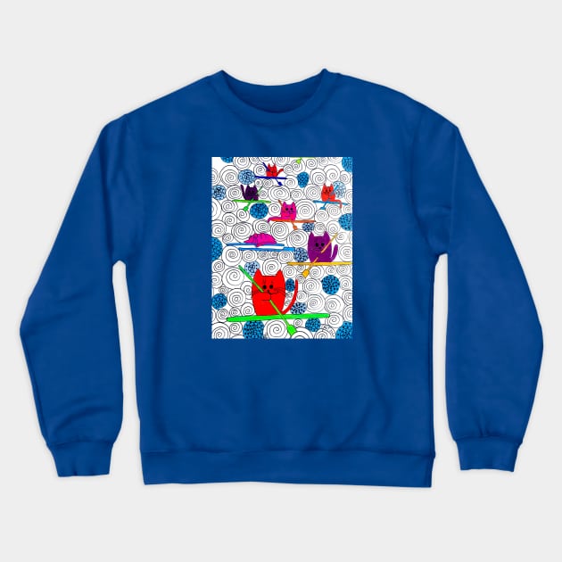 Boarding Cats Crewneck Sweatshirt by Laughing Cat Designs